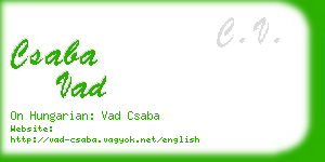 csaba vad business card